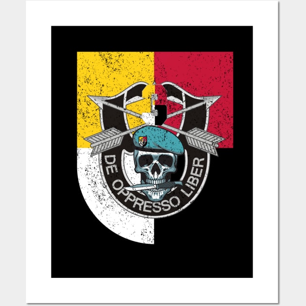 Proud US Army 3rd Special Forces Group Skull De Oppresso Liber SFG - Gift for Veterans Day 4th of July or Patriotic Memorial Day Wall Art by Oscar N Sims